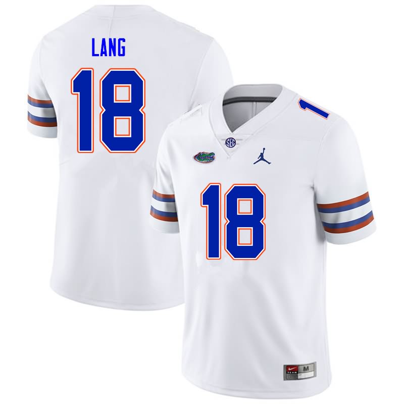 Men's NCAA Florida Gators Dante Lang #18 Stitched Authentic Nike White College Football Jersey BIU5265NF